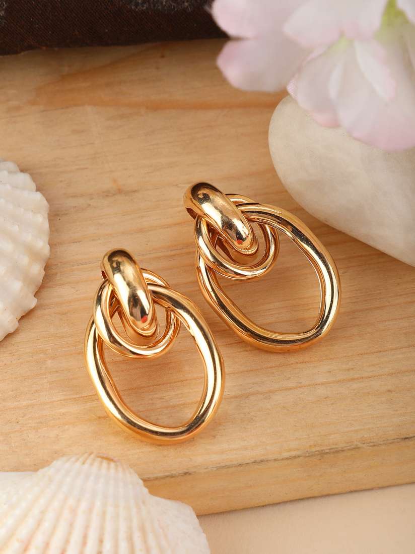Buy Bhana Fashion Gold Toned Drop Earrings Earrings for Women 23335640 Myntra
