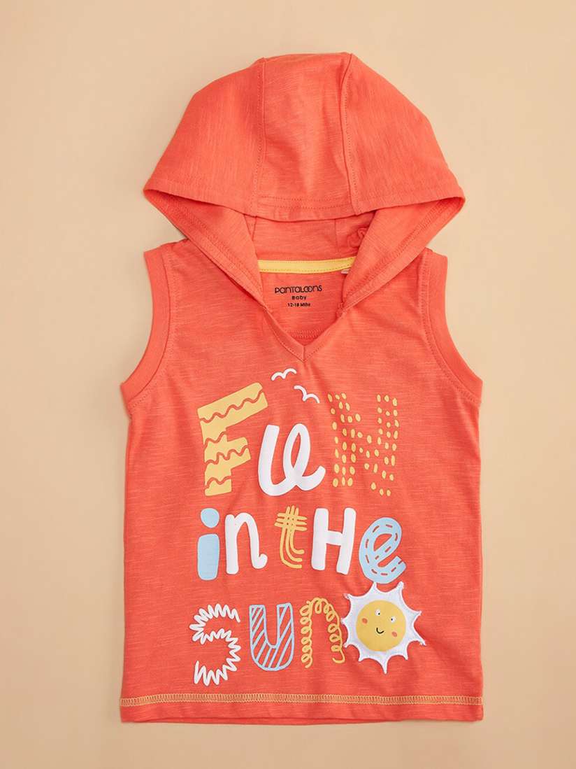 Buy Pantaloons Baby Boys Typography Printed Hooded T Shirt Tshirts for Boys 23336092 Myntra