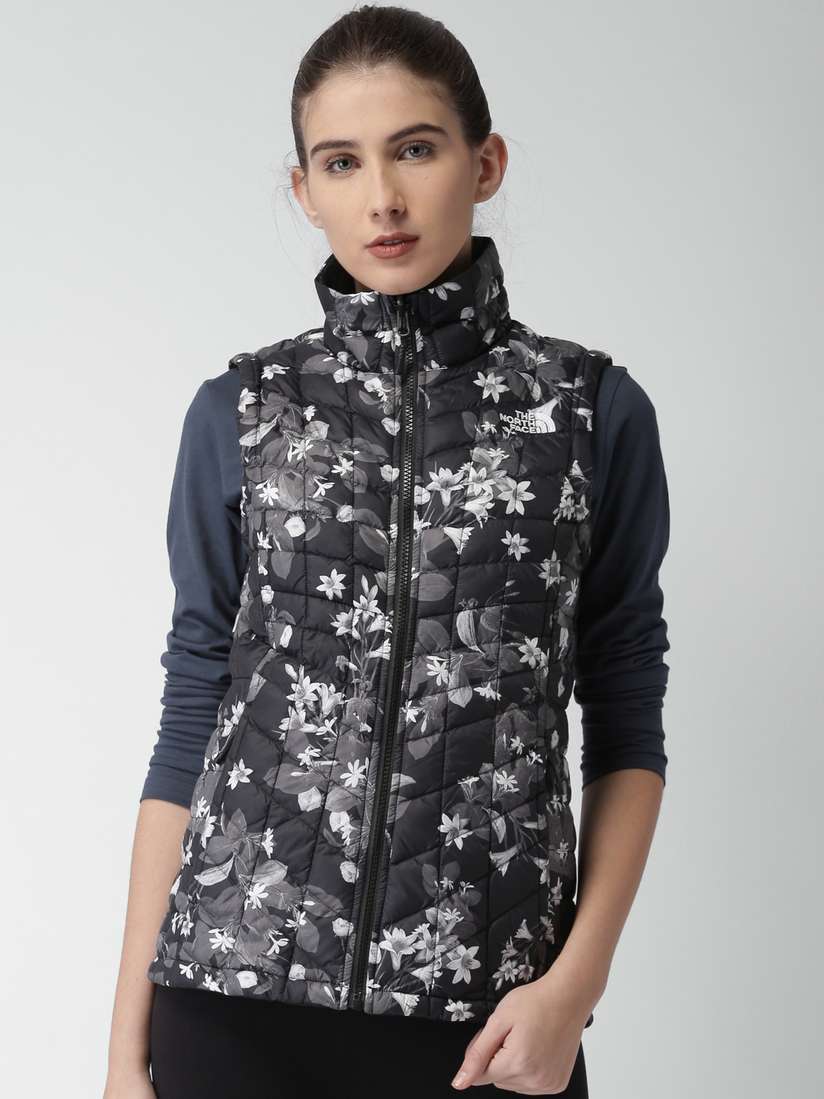 Buy The North Face Black Printed W THERMOBALL VEST-AP Quilted 