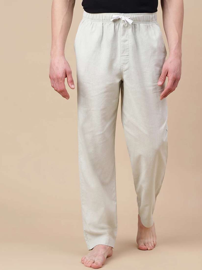 Buy Marks Spencer Men Relaxed Fit Cotton Linen Straight Leg Lounge Pants Lounge Pants for Men 23349654 Myntra