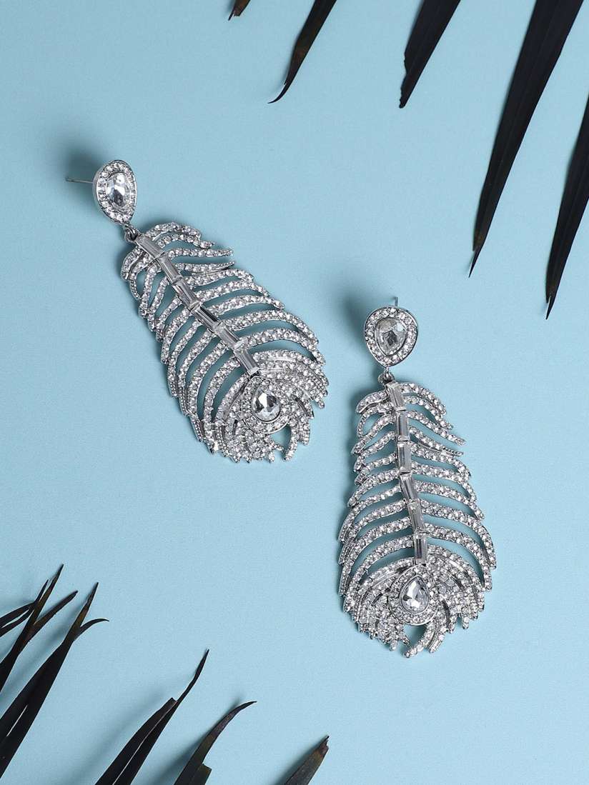 Feather earrings myntra discount
