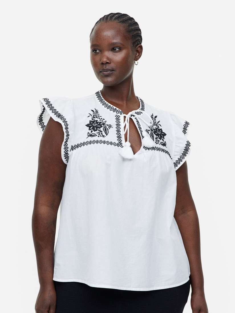 Buy H M Embroidered Blouse Tops for Women 23360954 Myntra
