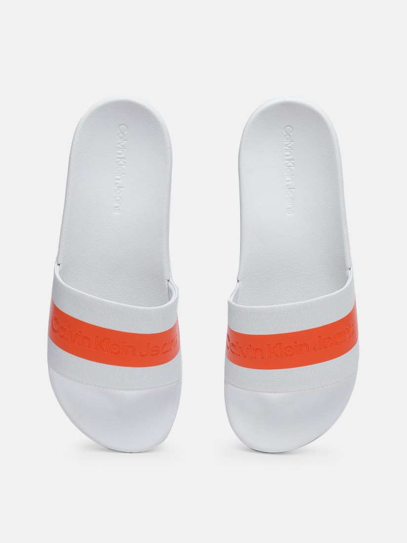 Calvin klein sliders mens white online