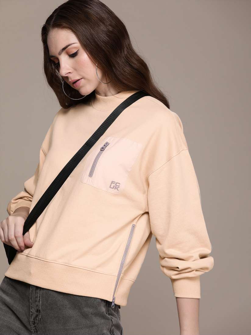 Buy FCUK Zip Detail Solid Long Sleeves Sweatshirt Sweatshirts for Women 23362862 Myntra