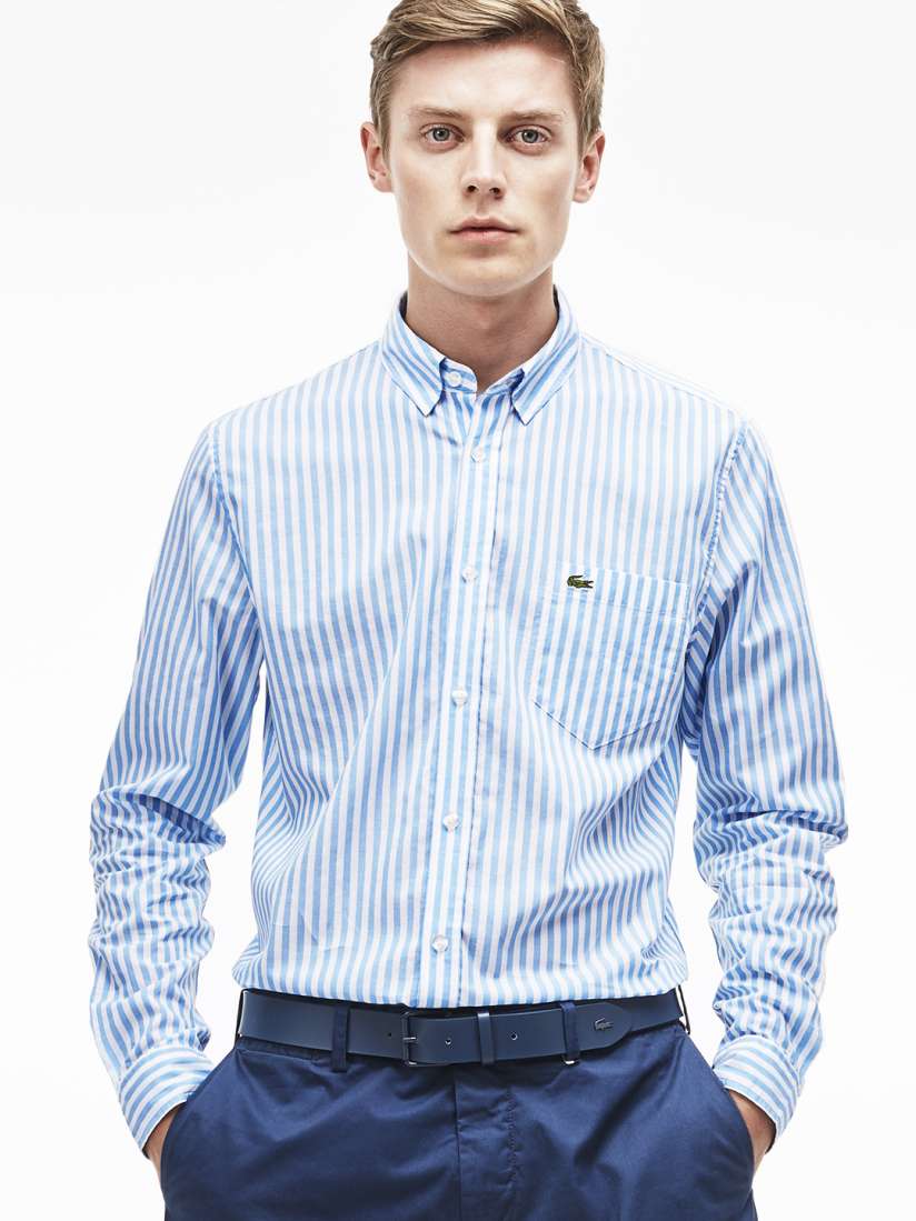 Buy Lacoste Men Blue White Striped Smart Casual Shirt Shirts for Men 2336452 Myntra