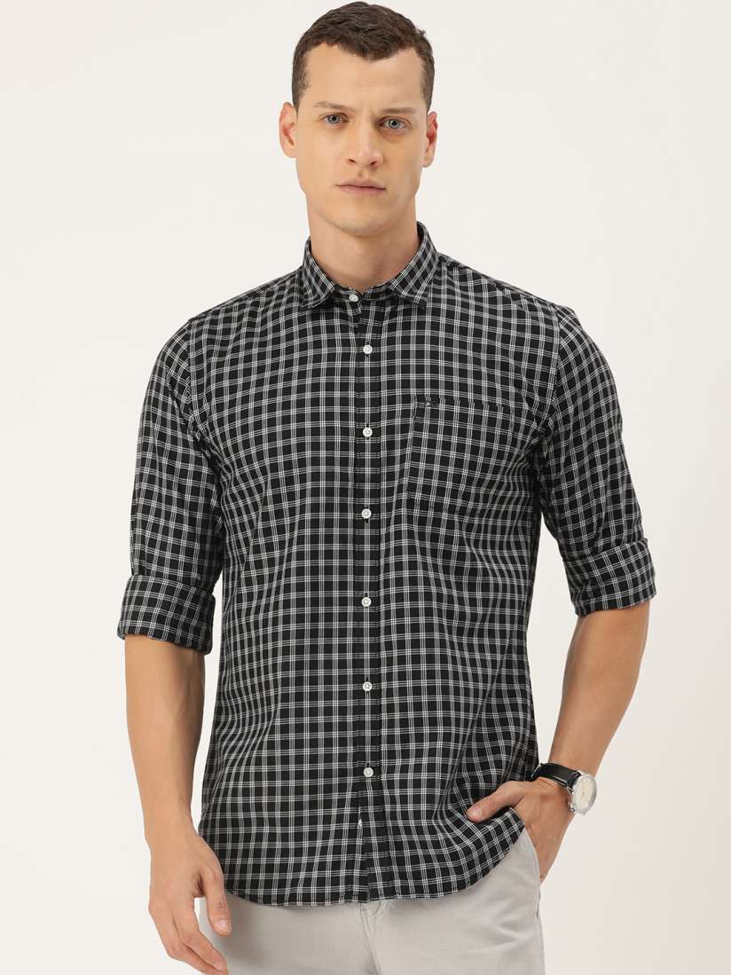 Buy Peter England Casuals Pure Cotton Slim Fit Checked Casual Shirt Shirts for Men 23367098 Myntra