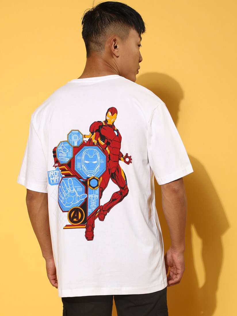 Buy VEIRDO Men White Red Iron Man Graphic Printed Loose Cotton T Shirt Tshirts for Men 23367278 Myntra