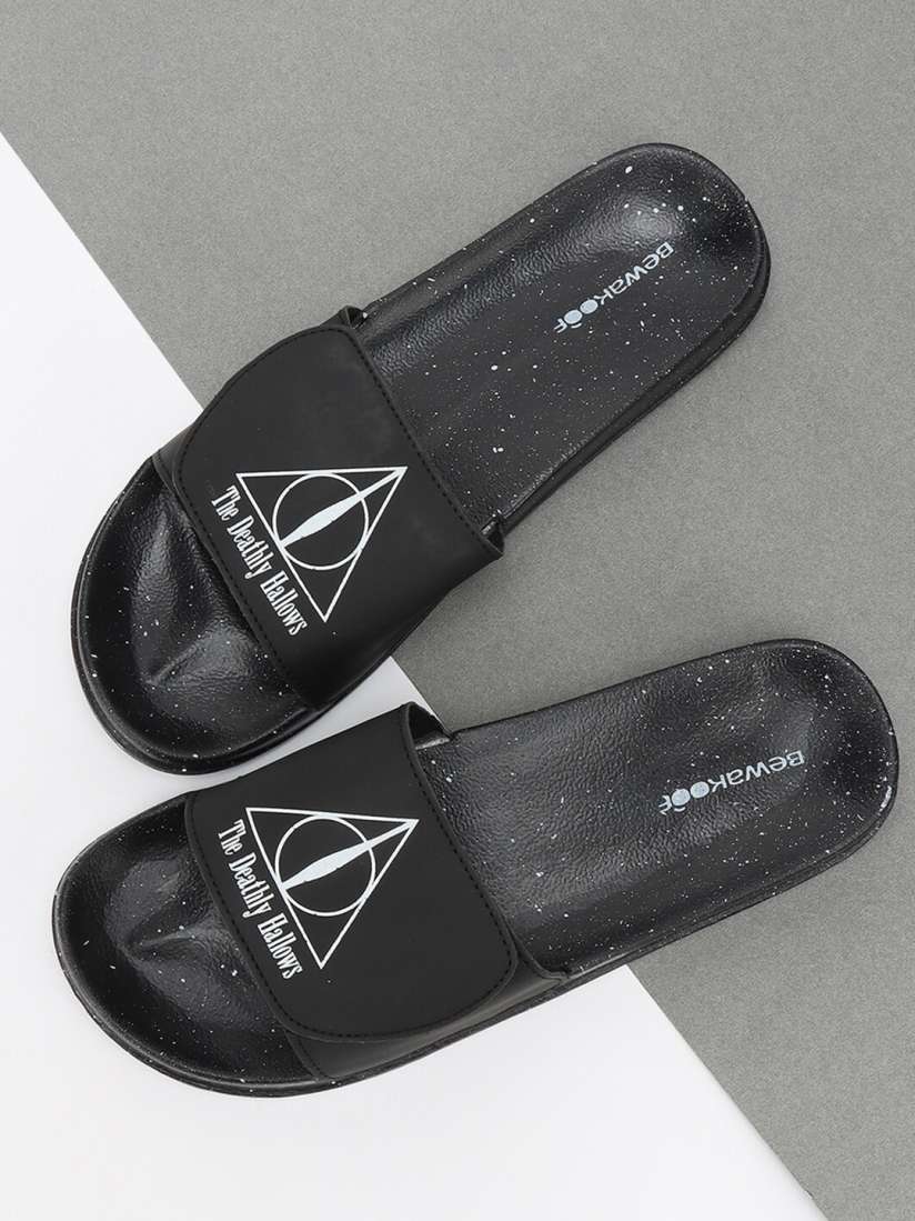 Buy Bewakoof Black White Printed Slider Flop Flops Flip Flops for Men 23370012 Myntra
