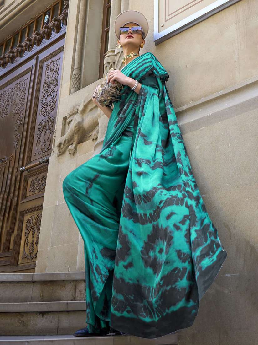 Buy elora Abstact Printed Satin Saree Sarees for Women 23371158 Myntra