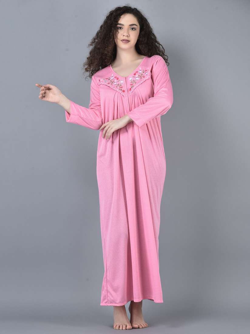 Buy Noty Striped Long Sleeves Maternity Maxi Nightdress Nightdress for Women 23371706 Myntra