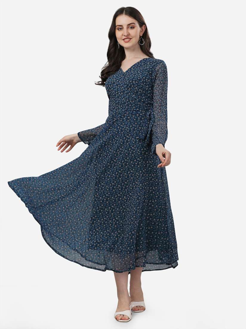 Buy Fashion2wear Floral Printed Fit Flare Midi Dress Dresses for Women 23374064 Myntra