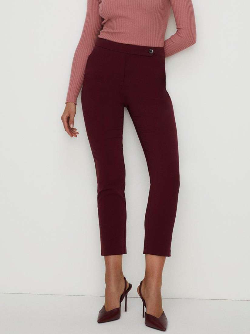 Buy OASIS Women Slim Fit High Rise Crop Trouser Trousers for Women 23378196 Myntra