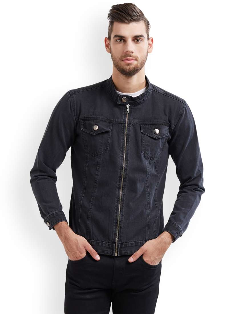 Buy DEEZENO Men Black Solid Denim Jacket Jackets for Men 2337945 Myntra