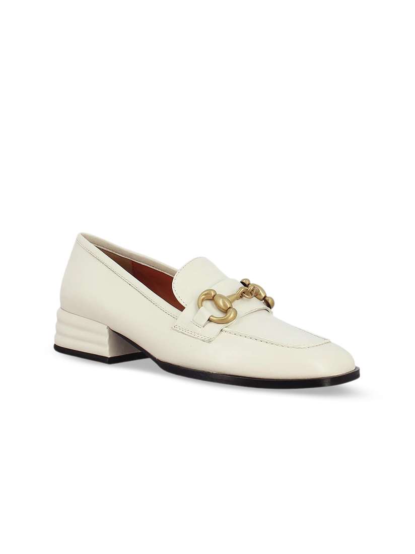 Buy Saint G Buckle Embellished Leather Block Heel Loafers Heels