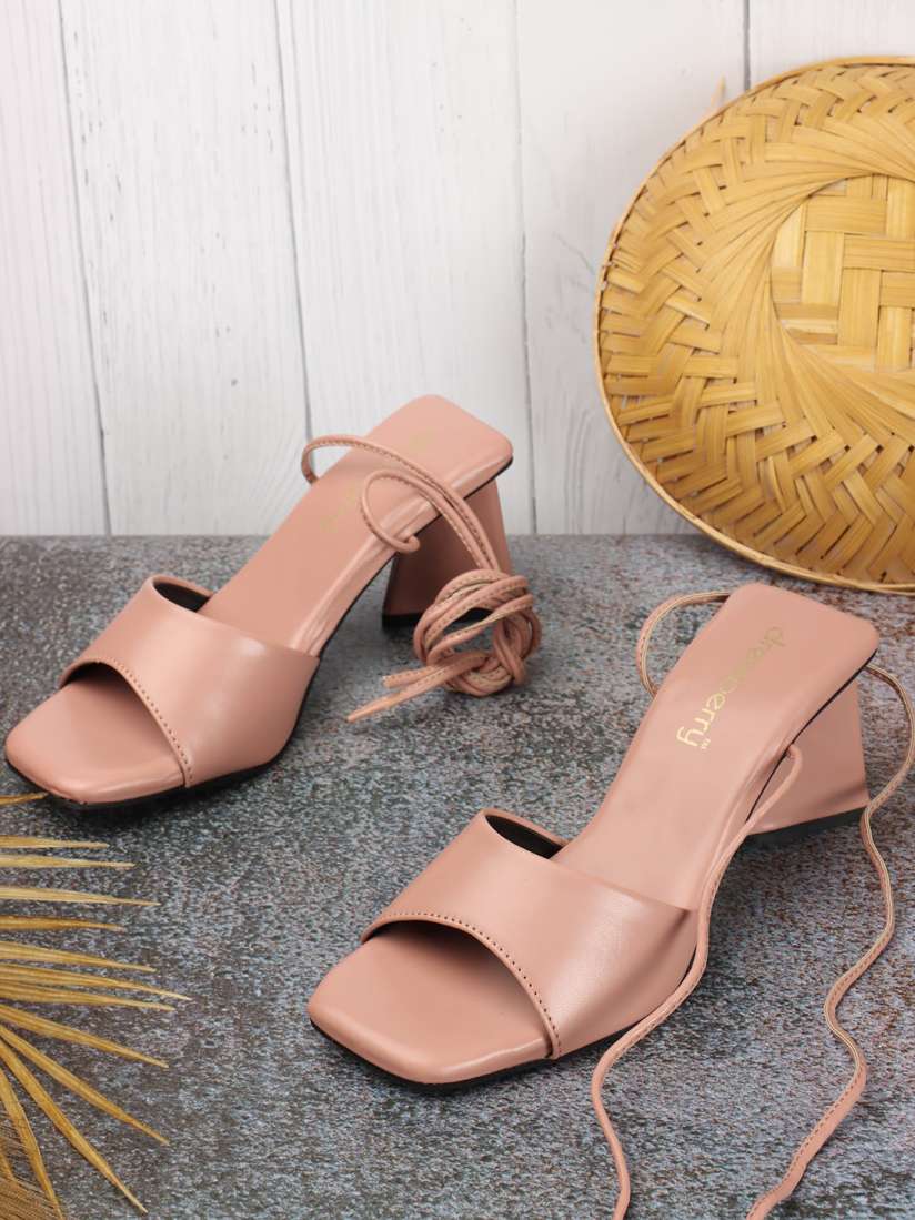 Peach block heels 2025