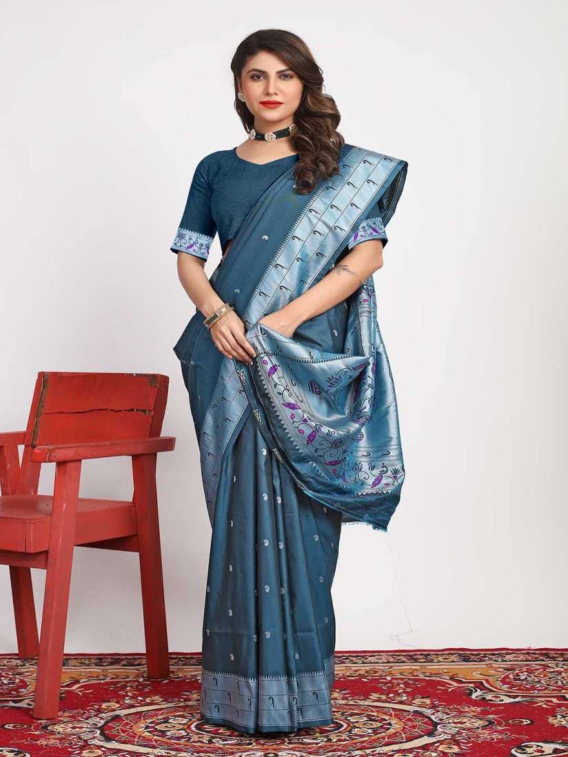 Buy Mitera Grey Ethnic Motifs Woven Design Art Silk Saree Sarees for Women 23409106 Myntra