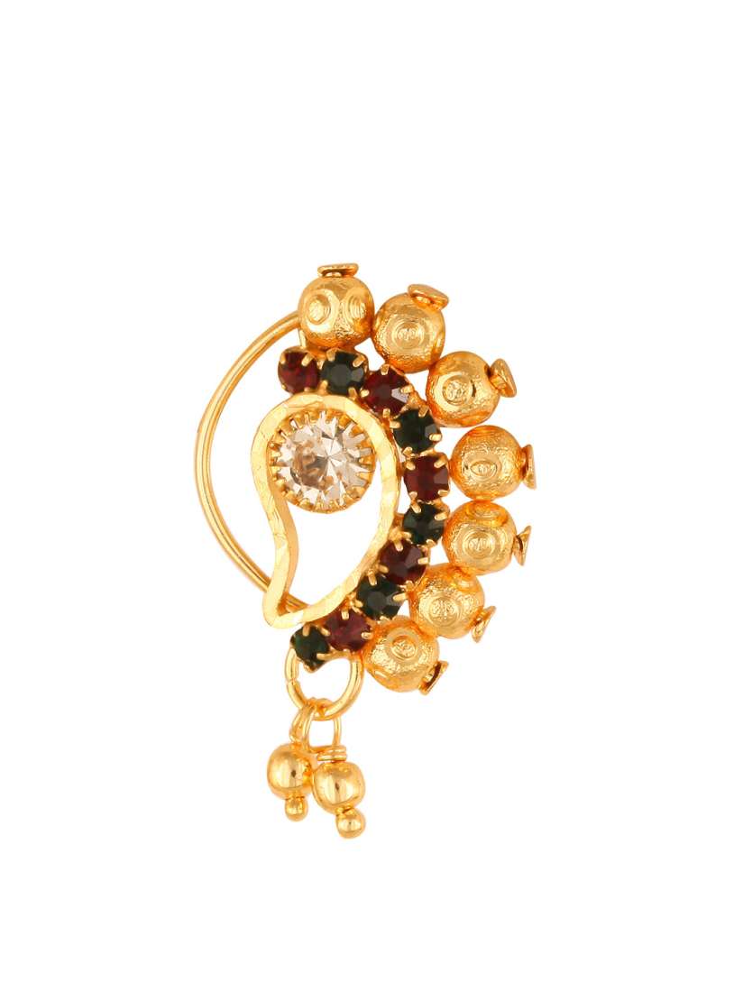 Buy Vighnaharta Women Gold Plated Pearl CZ Studded Nose Pin Nosepin for Women 23409498 Myntra