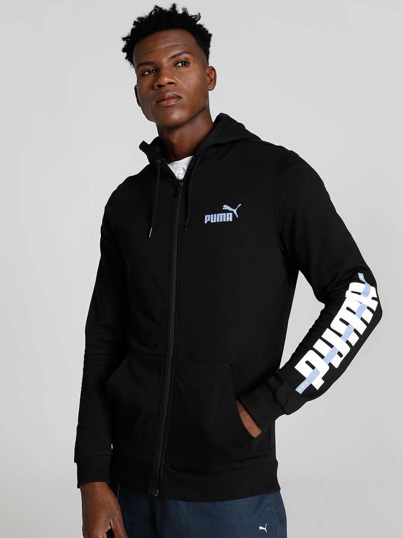 Buy Puma Men Stylized Graphic Hooded Cotton Slim Fit Front Open Sweatshirt Sweatshirts for Men 23413078 Myntra
