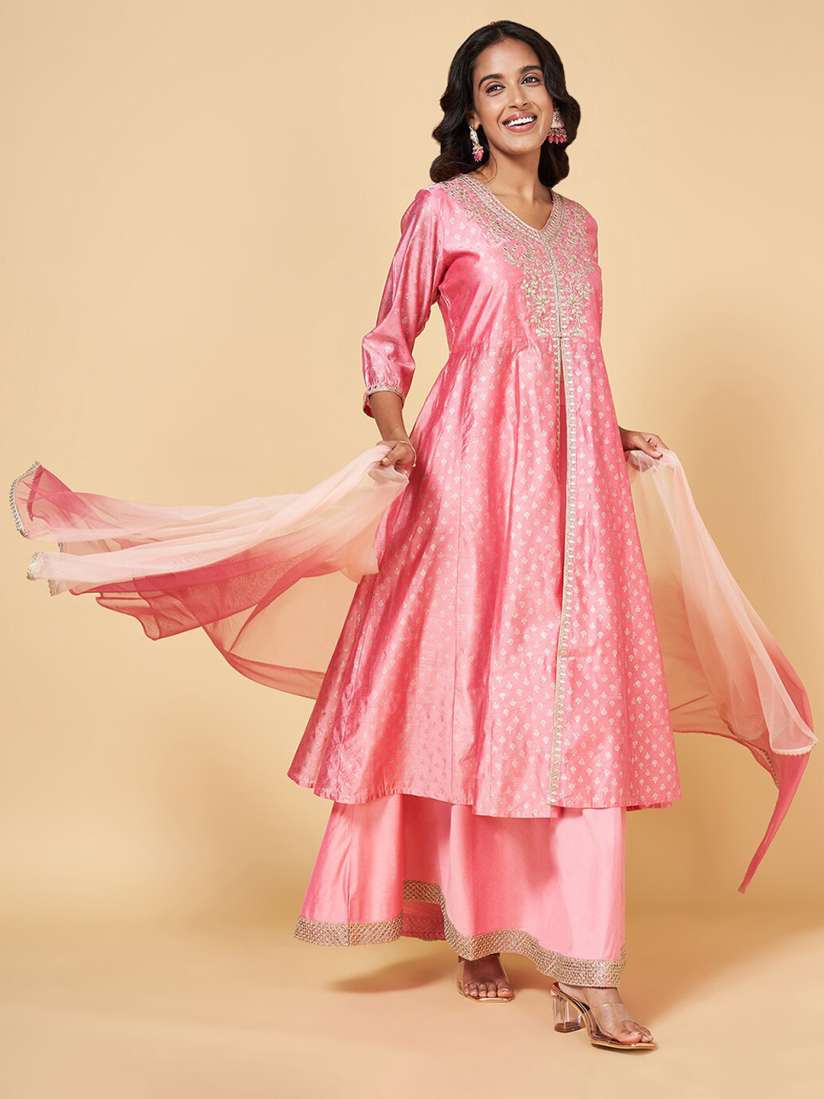 Buy RANGMANCH BY PANTALOONS Ethnic Motifs Embroidered Kurta With Skirt Dupatta Kurta Sets for Women 23417570 Myntra