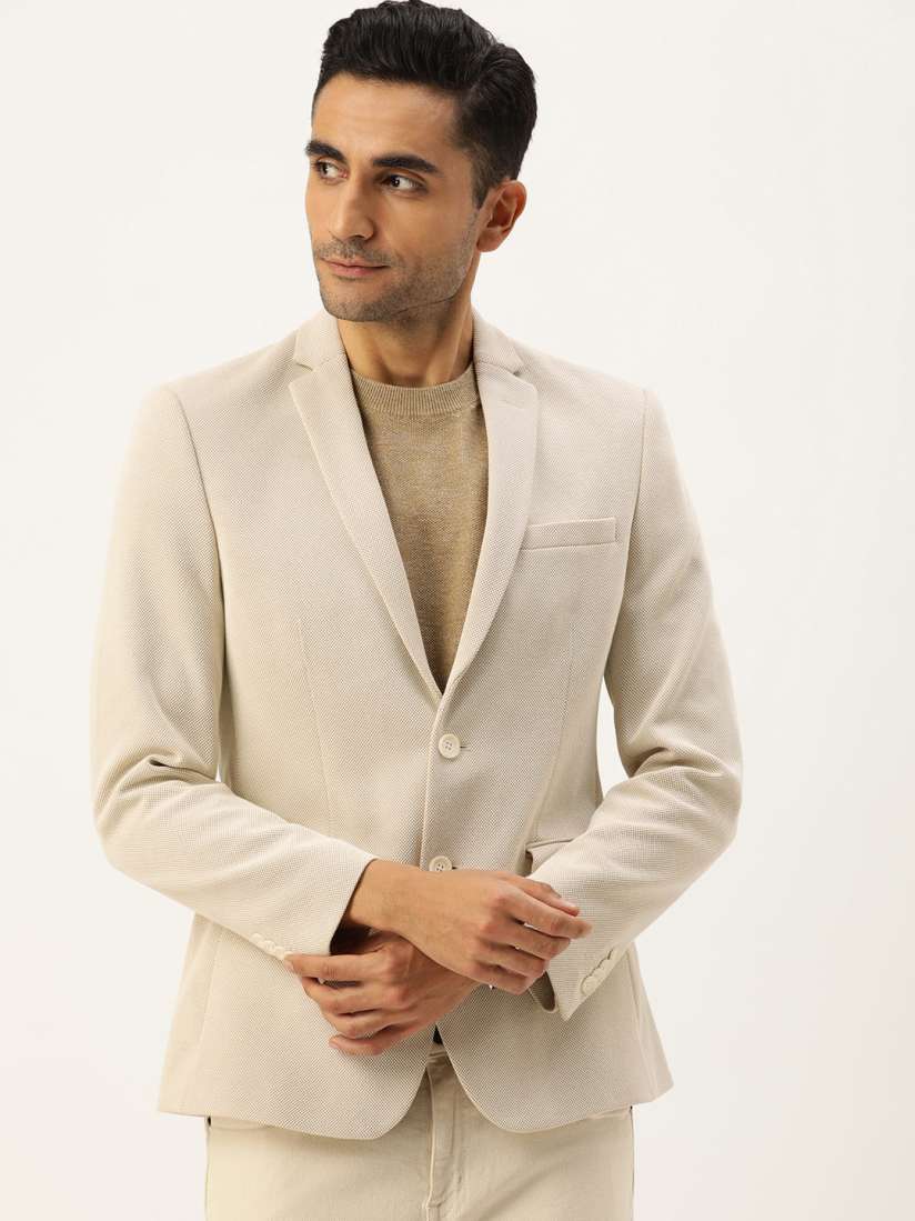 Buy Peter England Men Self Design Neo Slim Fit Single Breasted Smart Casual Blazer Blazers for Men 23417774 Myntra