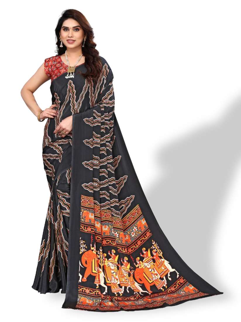 Buy FABMORA Abstract Printed Pure Crepe Saree Sarees for Women 23424420 Myntra