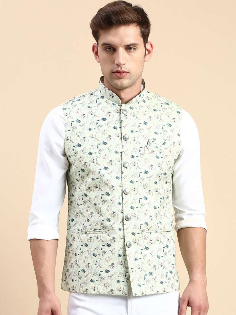 Slim fit nehru jacket top