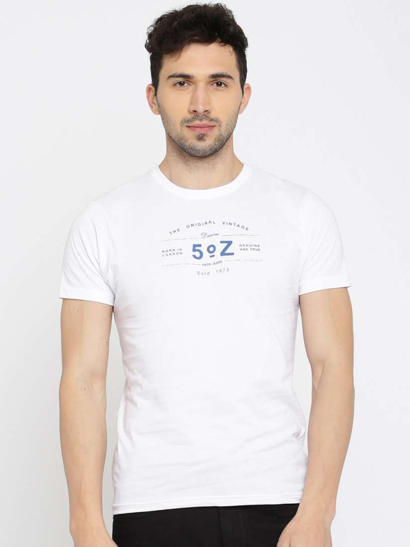 Buy Pepe Jeans Men White Printed Round Neck T shirt Tshirts for Men 2342791 Myntra