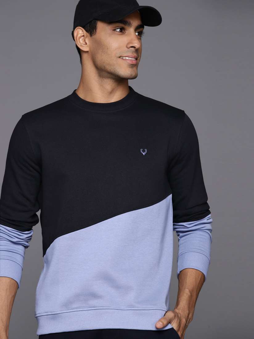 Buy Allen Solly Solid Colourblocked Sweatshirt Sweatshirts for Men 23430524 Myntra
