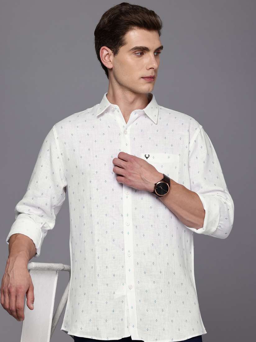Allen solly white linen shirts online