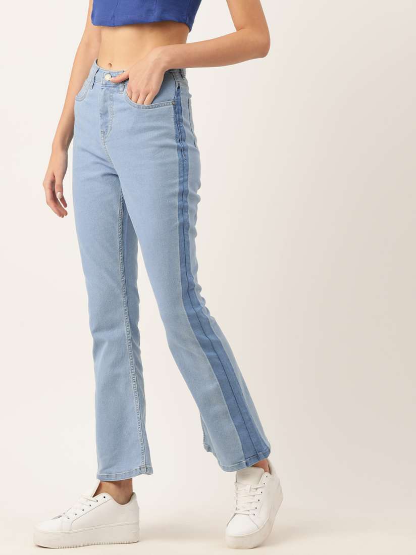 Jeans with side stripe myntra store