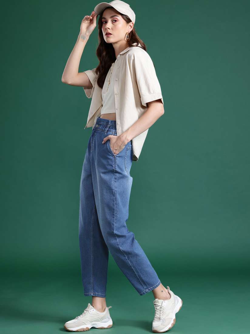 Buy DressBerry Women Slouchy Fit High Rise Light Fade Stretchable Jeans Jeans for Women 23439084 Myntra