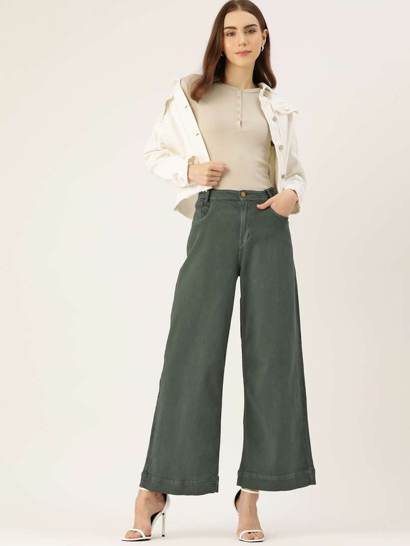 Wide leg pants myntra outlet