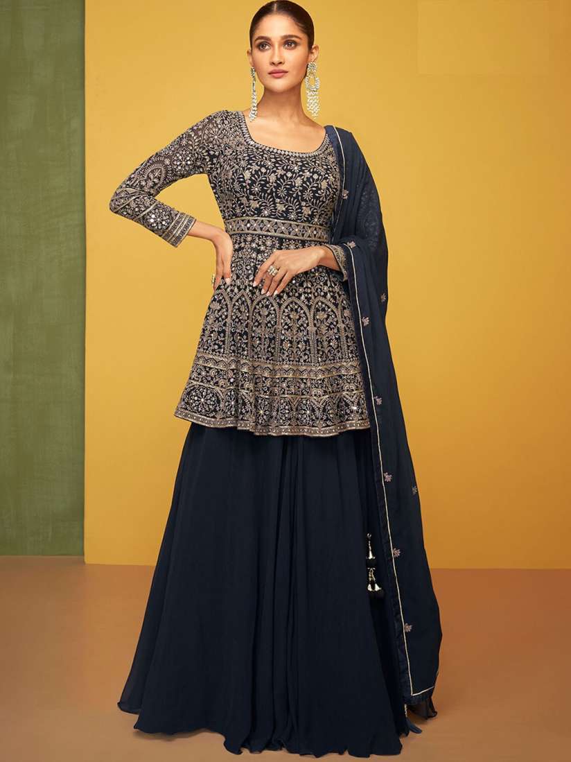 Long skirt with kurti myntra deals