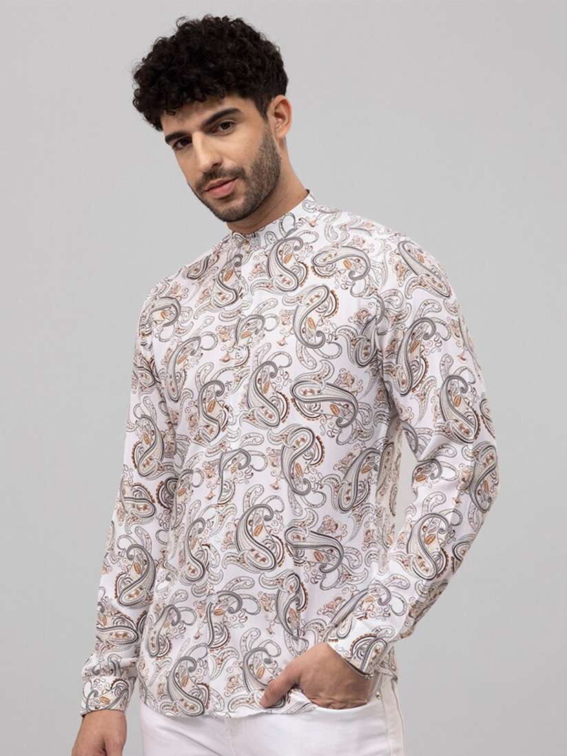 Mens shirts with patterned collars and cuffs 2025