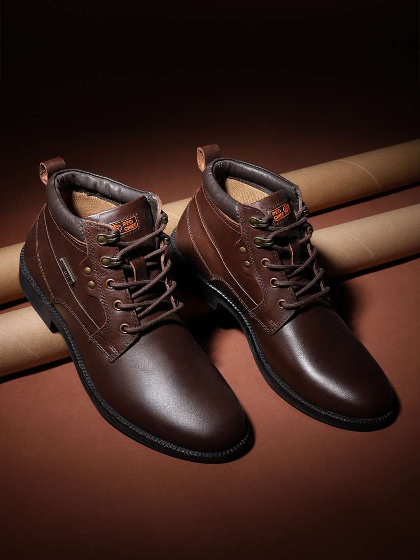 Buy Red Chief Men Mid Top Leather Lightweight Comfort And Flexible Regular Boots Boots for Men 23459770 Myntra
