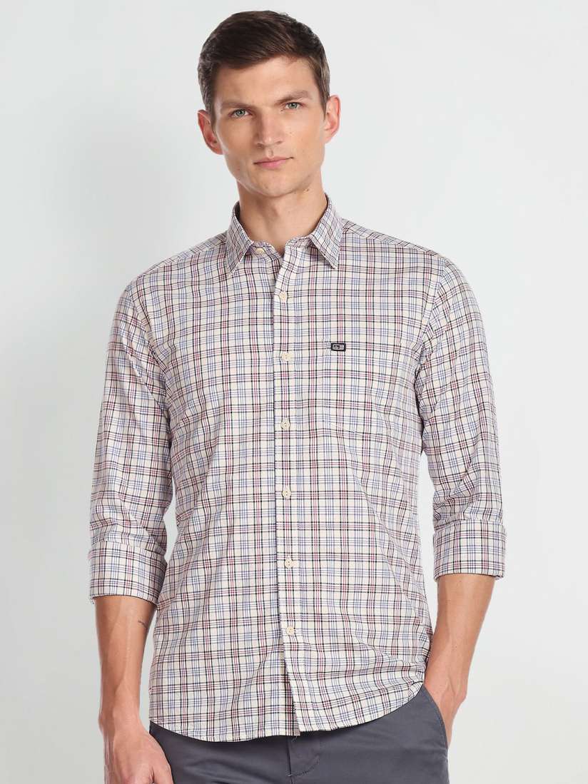Buy Arrow Sport Slim Fit Checked Oxford Weave Pure Cotton Shirt Shirts for Men 23460798 Myntra
