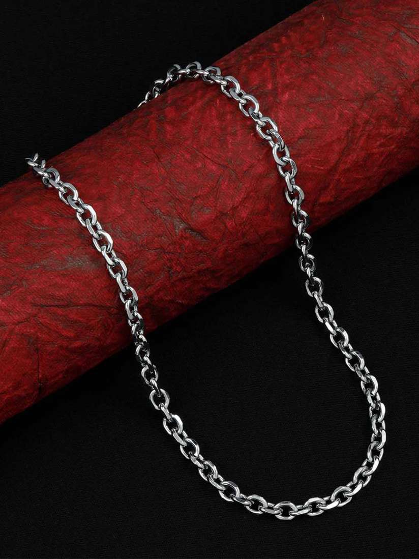 Buy Silver Shine Men Silver Plated Chain Necklace and Chains for Men 23468144 Myntra