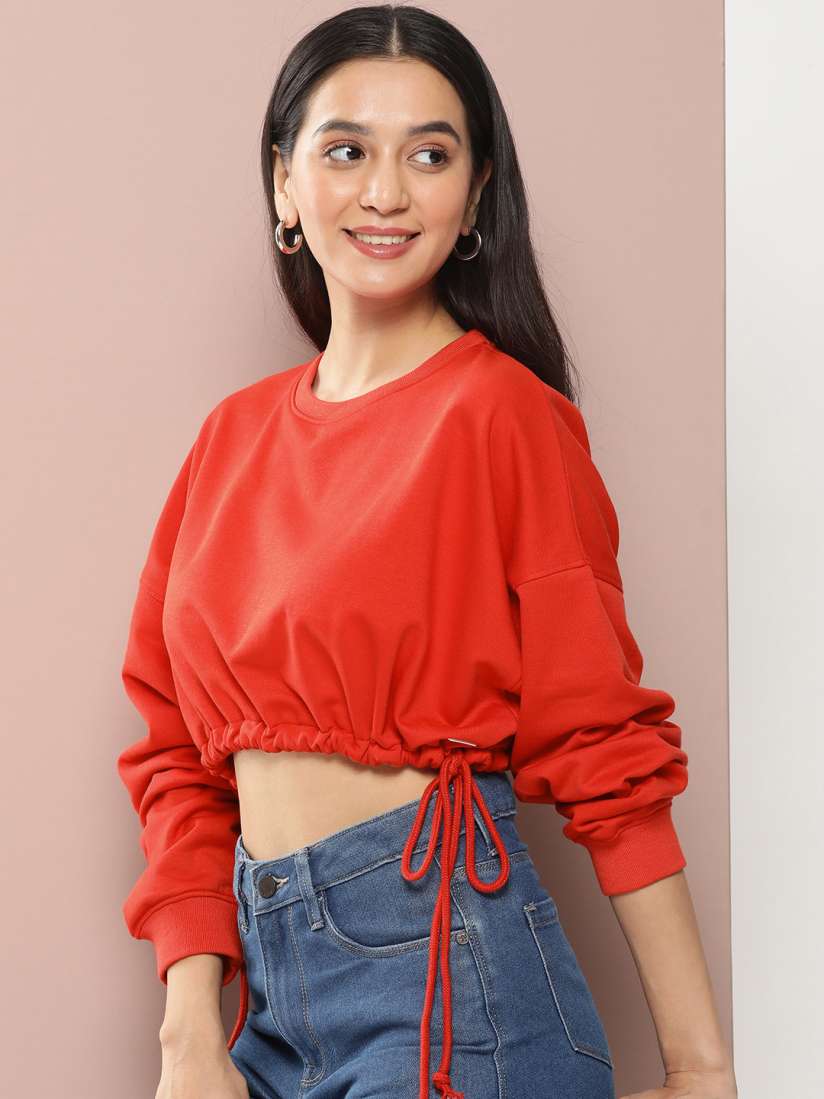 Buy Harvard Pure Cotton Round Neck Crop Sweatshirt Sweatshirts for Women 23469776 Myntra