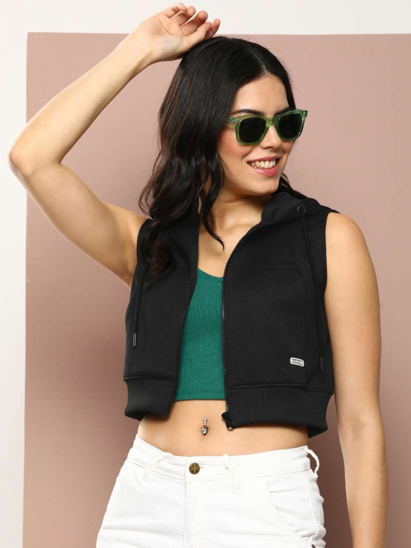 Buy Harvard Front Open Hooded Cropped Sweatshirt Sweatshirts for Women 23469816 Myntra