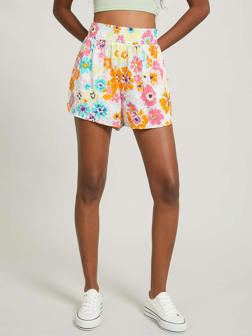 Loose floral shorts online