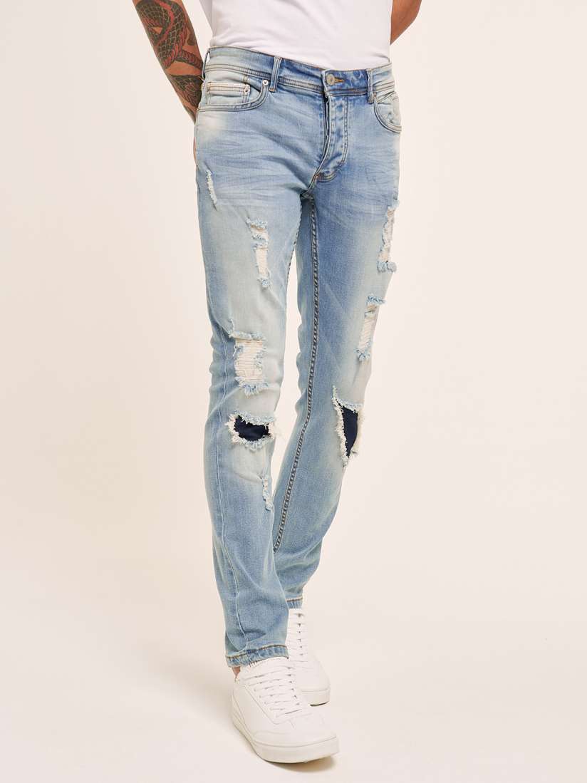 Buy ALCOTT Men Skinny Fit Highly Distressed Light Fade Stretchable Jeans Jeans for Men 23475628 Myntra