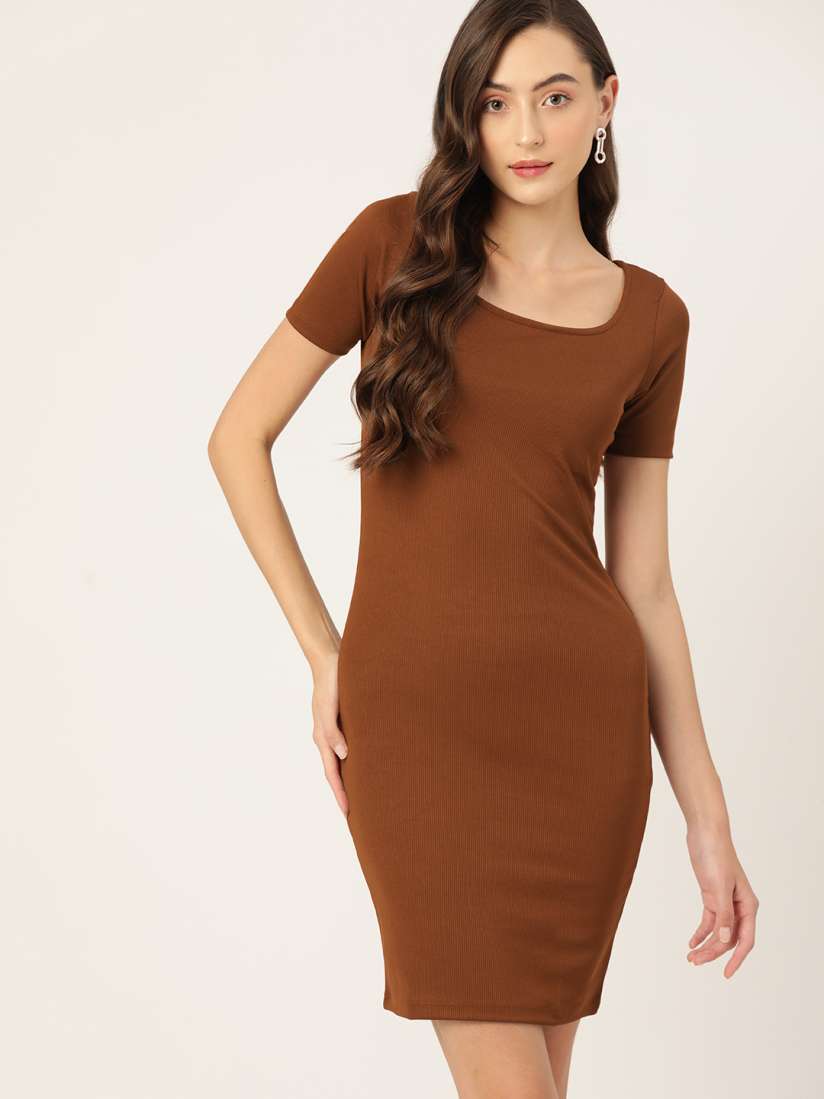 Buy DressBerry Ribbed Detail Bodycon Mini Dress Dresses for Women 23476432 Myntra