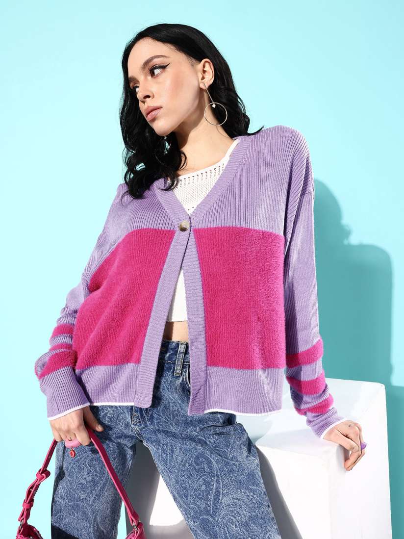 Buy Mast Harbour Colourblocked Cardigan Sweaters for Women 23476672 Myntra