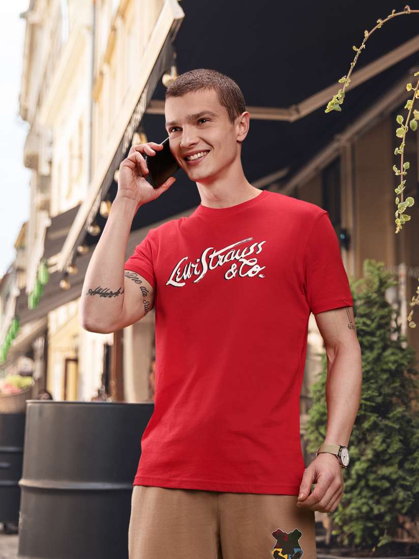 Buy Levis Brand Logo Printed Pure Cotton T shirt Tshirts for Men 23479188 Myntra