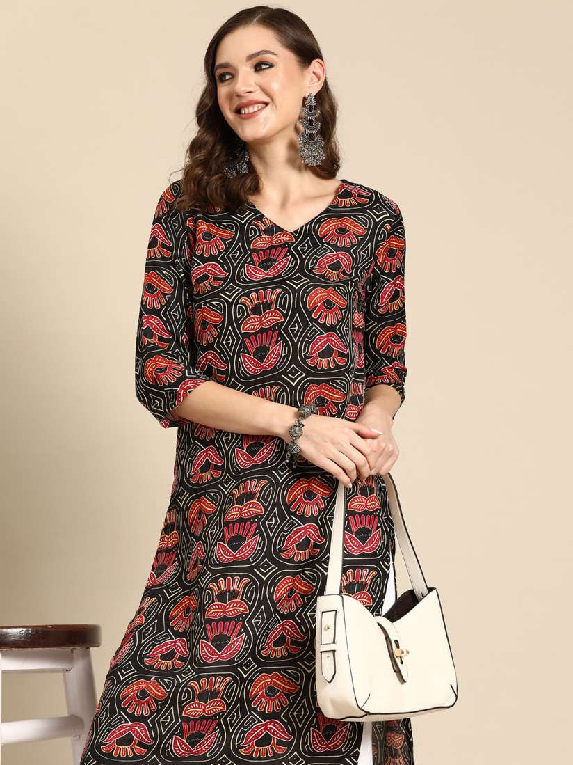 Buy Sangria Floral Printed Straight Kurta Kurtas for Women 23491016 Myntra