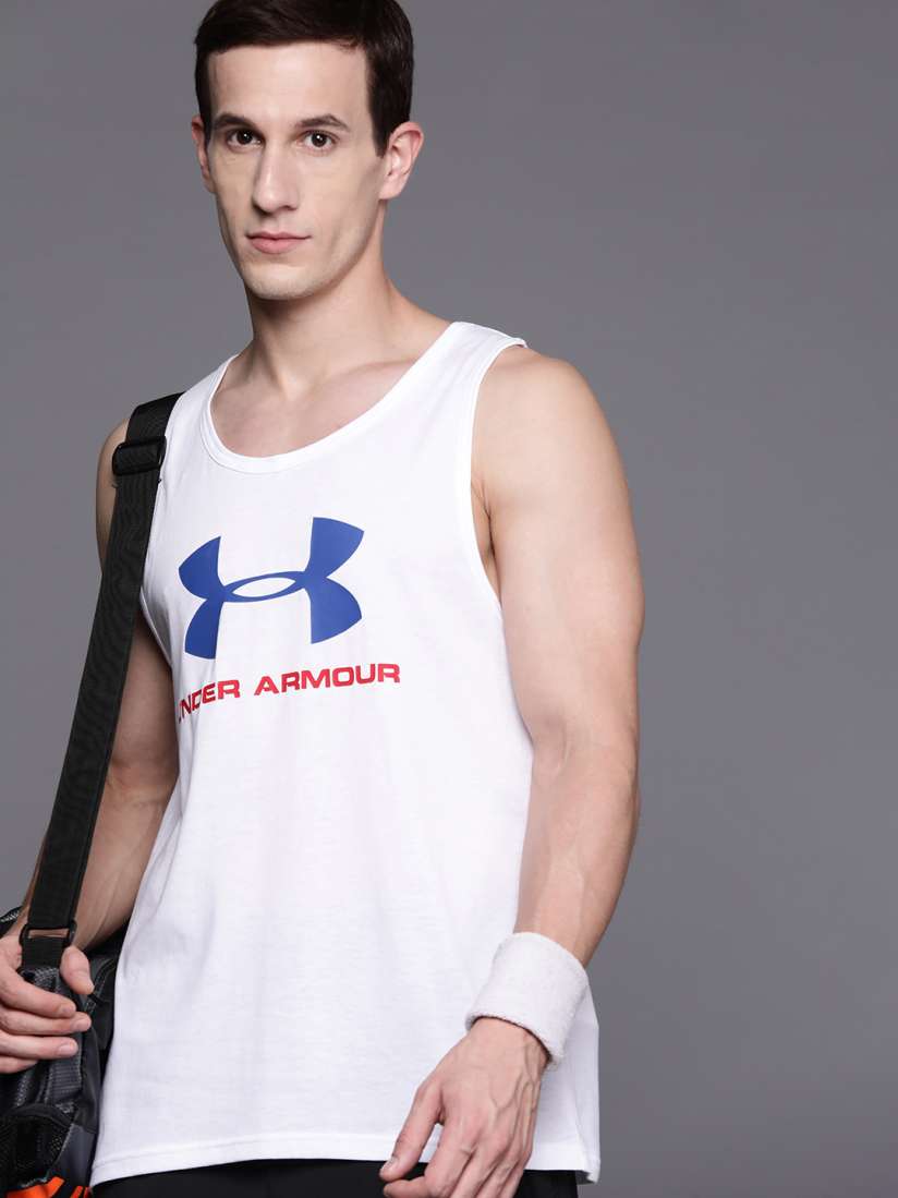 Buy UNDER ARMOUR Sportstyle Logo Tank Moisture Wicking T shirt Tshirts for Men 23493344 Myntra
