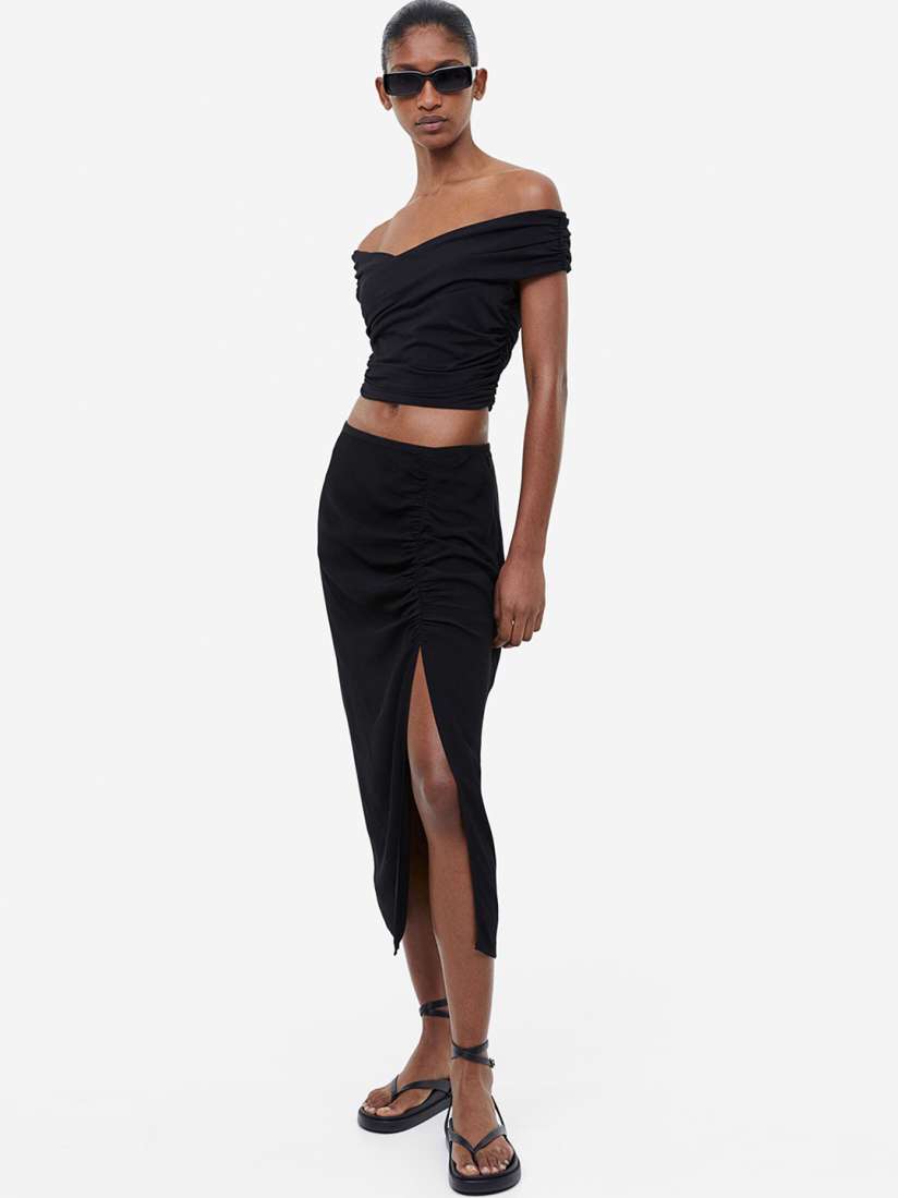 Buy H M Crepe High Slit Skirt Skirts for Women 23498988 Myntra