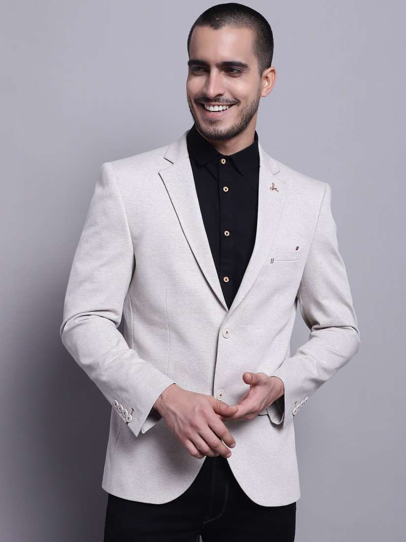 Buy Cantabil Notched Lapel Collar Single Breasted Blazer Blazers for Men 23501742 Myntra