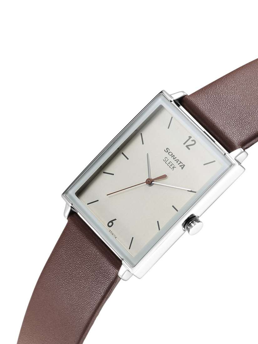 Sonata white dial watch top
