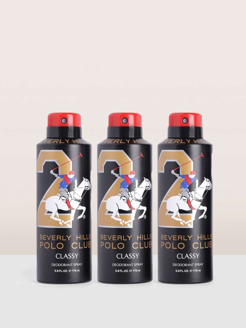 Buy Beverly Hills Polo Club Men Classy No.2 Deodorant Body Spray Trio Pack 110g 175ml each Deodorant for Men 23512654 Myntra